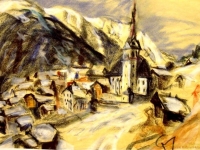 Dorf in den Bergen